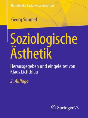 cover image of Soziologische Ästhetik